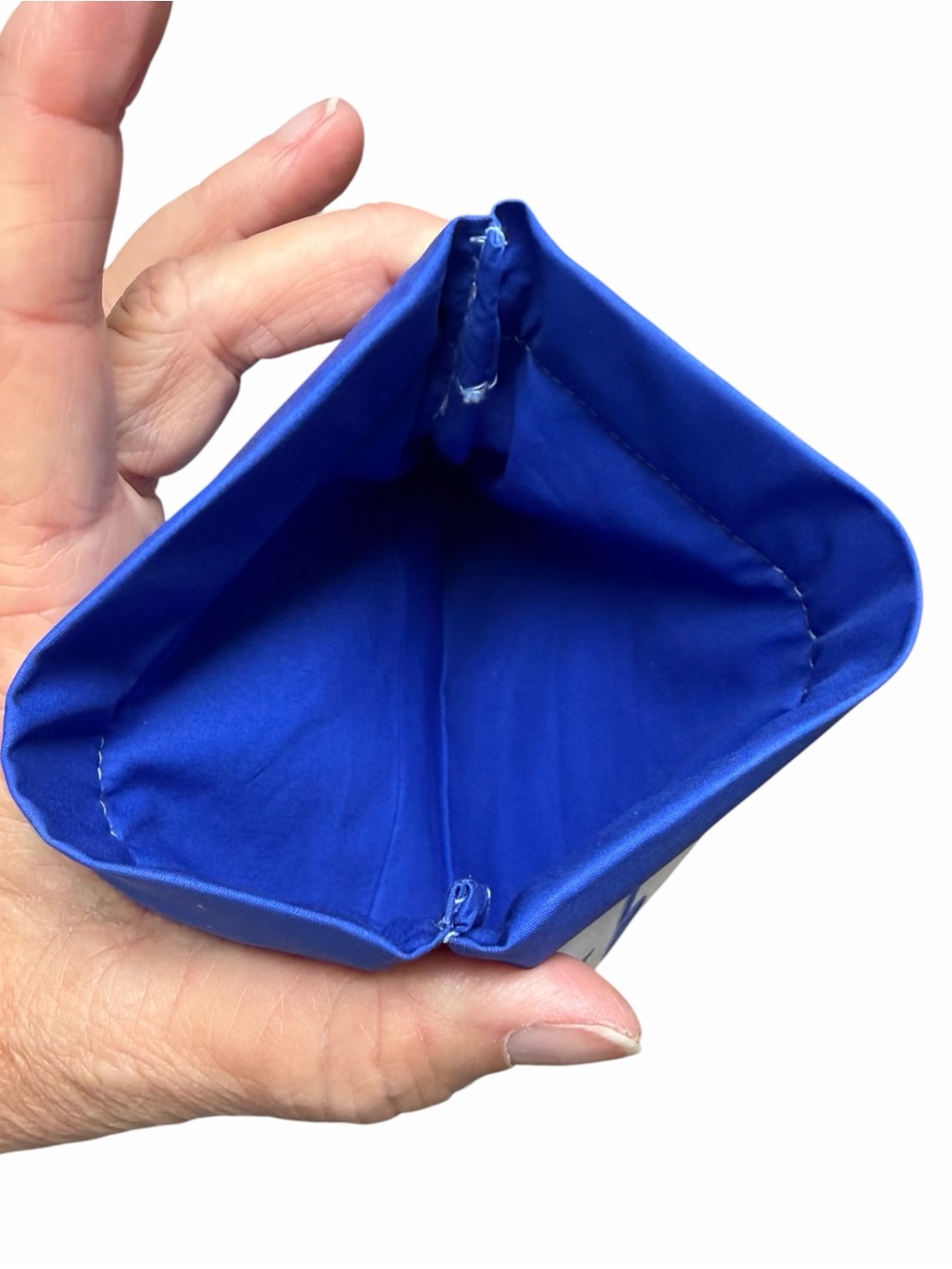 Hand Crafted Snap Bag Pouch Blue Floral Envelope Clutch Coin Purse Card Holder - Picture 3 of 5